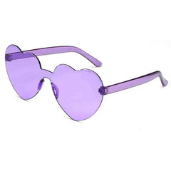 UV400 Modern Heart Shape Sunglasses - Purple