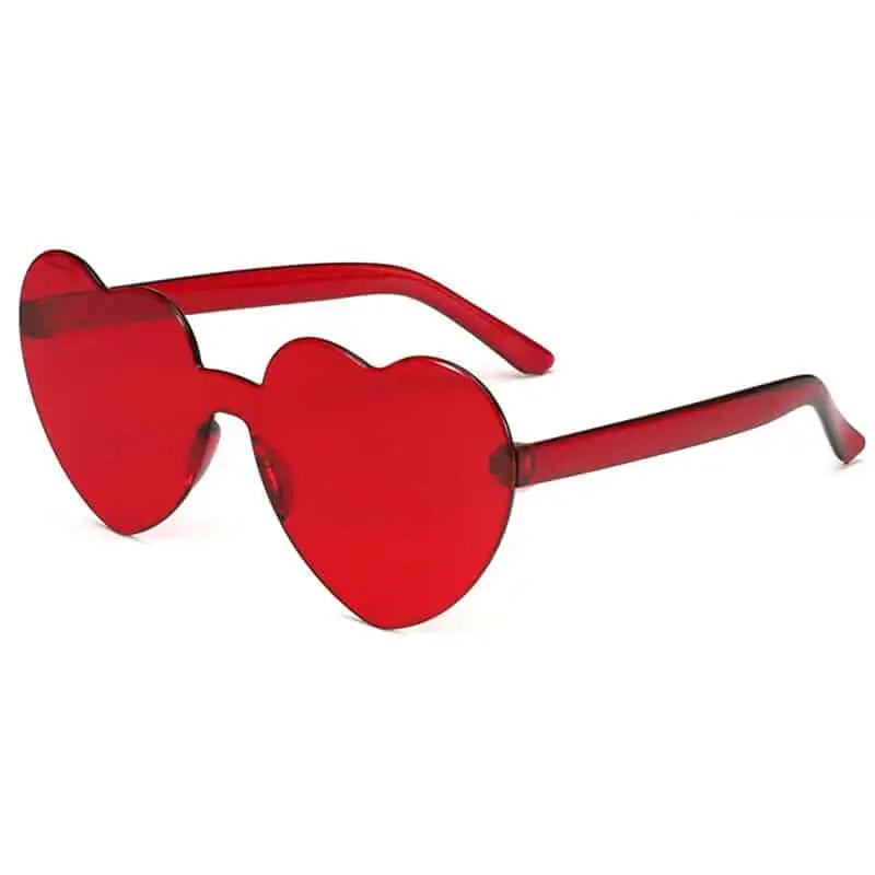 UV400 Modern Heart Shape Sunglasses - Red