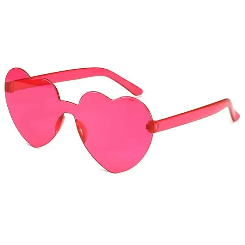 UV400 Modern Heart Shape Sunglasses - Rose