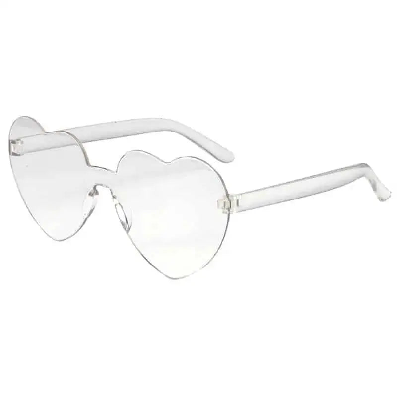 UV400 Modern Heart Shape Sunglasses - Transeparent