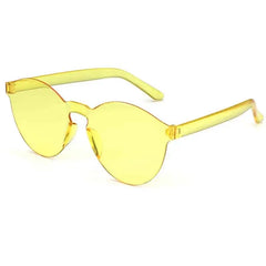 UV400 Modern Heart Shape Sunglasses - Yellow