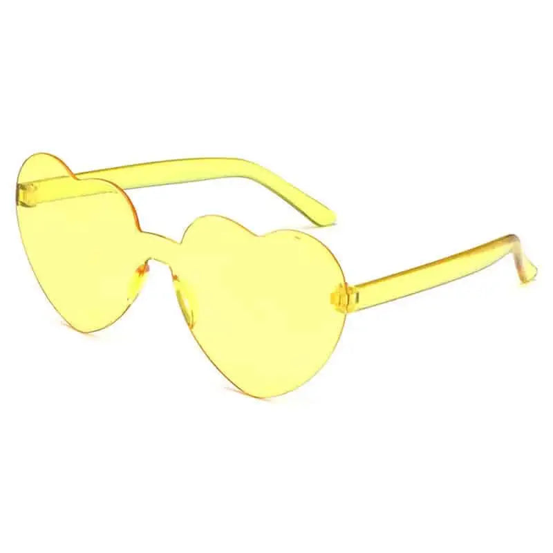 UV400 Modern Heart Shape Sunglasses - Yellow