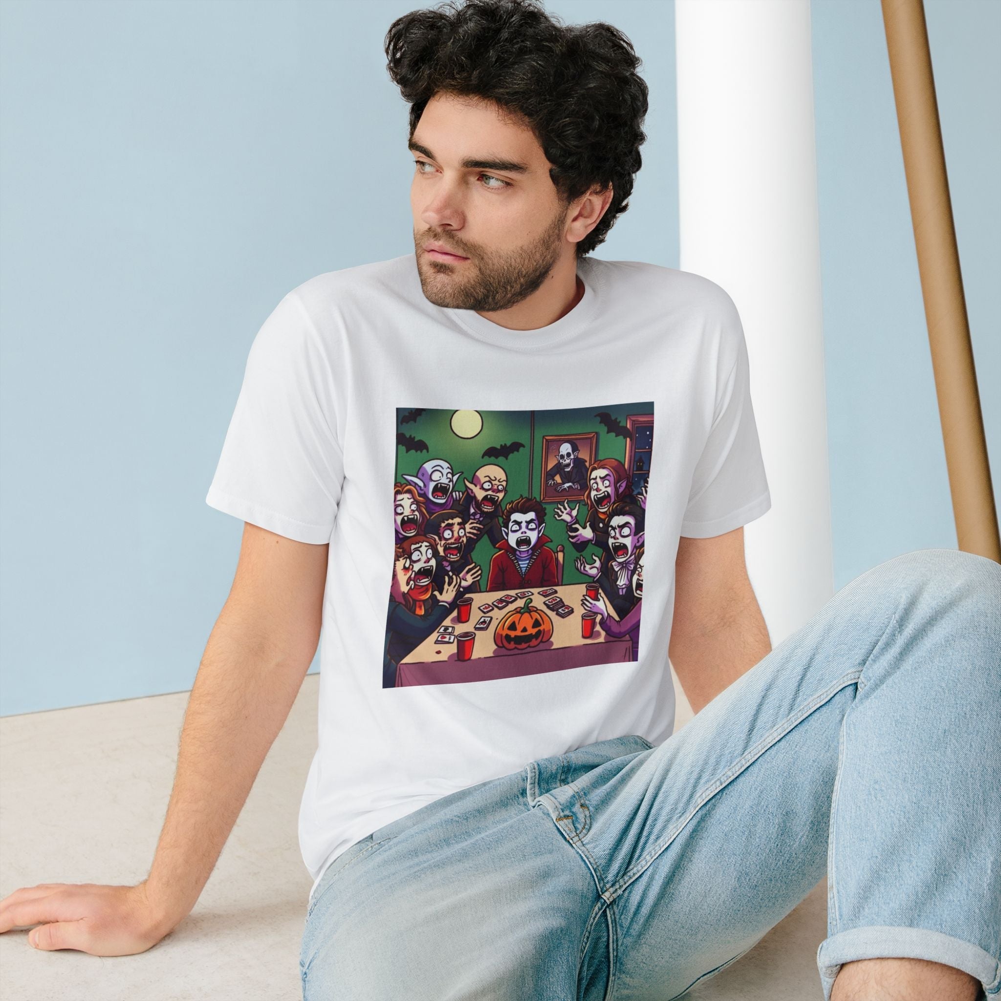 Vampires Playing Charades T Shirt with Mystical Moonlight