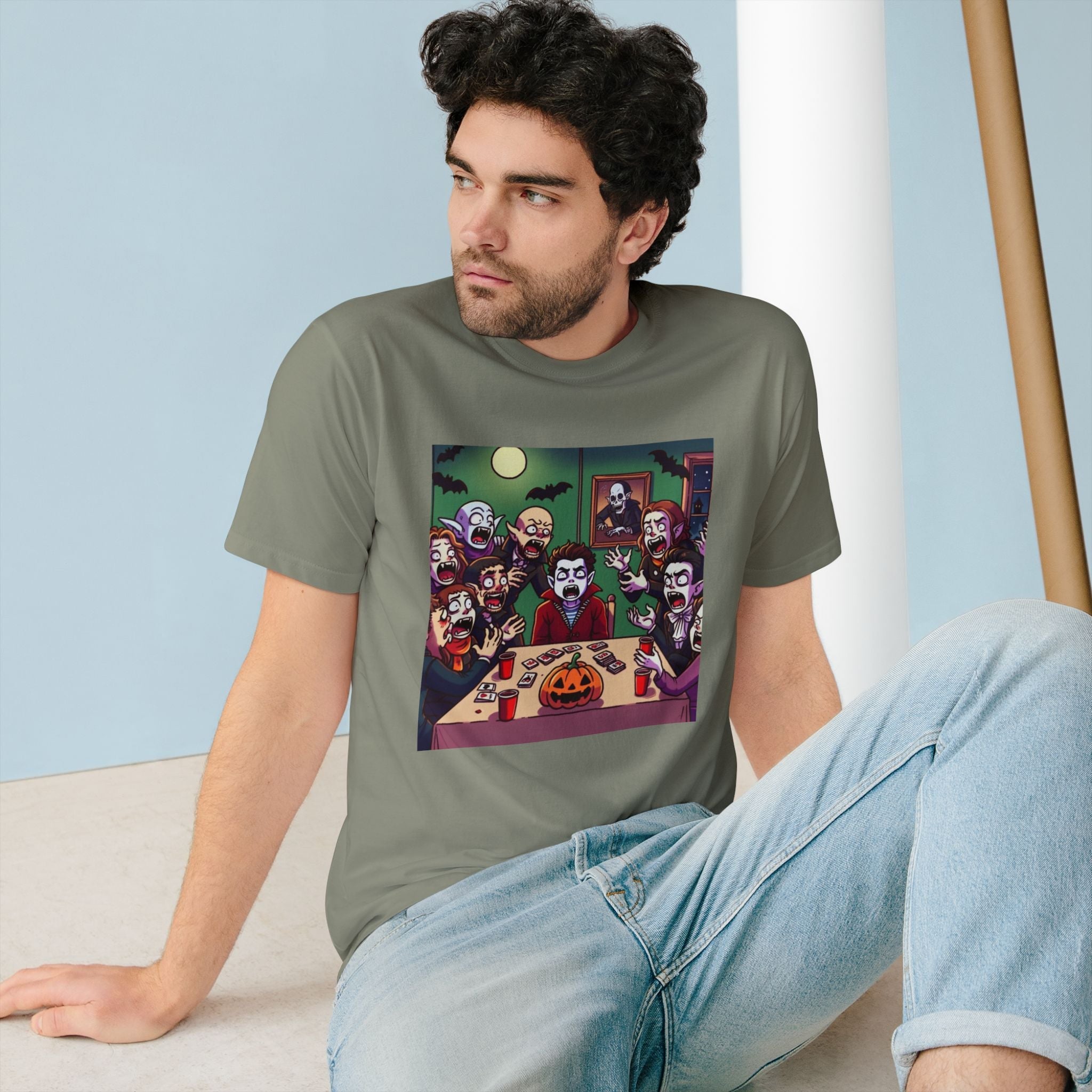 Vampires Playing Charades T Shirt with Mystical Moonlight