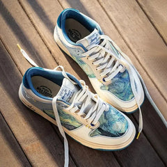 Van Gogh Starry Night Painted Sneakers