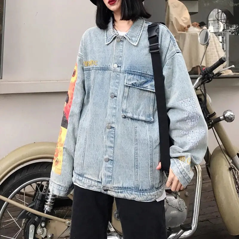 Van Gogh Vintage Denim Jacket - Jackets