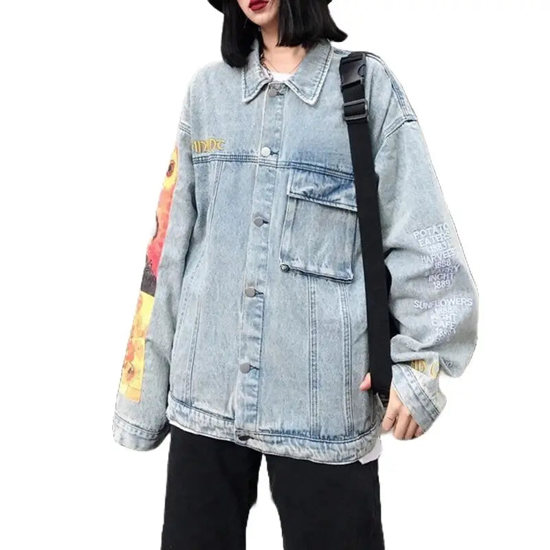 Van Gogh Vintage Denim Jacket - Jackets