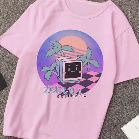 Vaporwave Aesthetic Cool Print T-Shirt