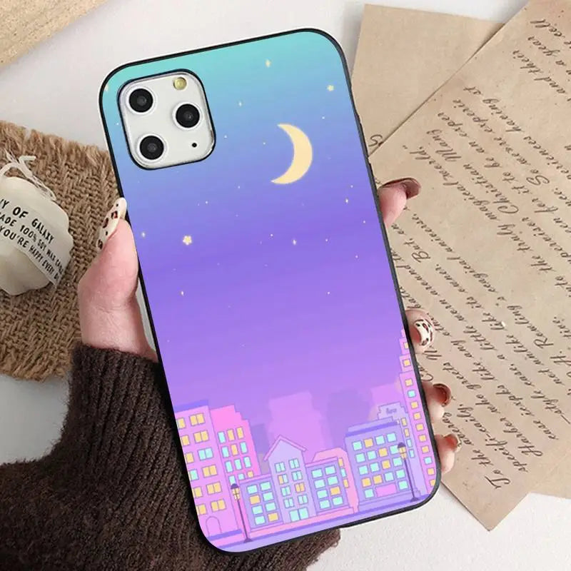 Vaporwave Pastel Pixel Moon Phone Case IPhone - C