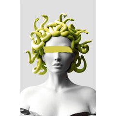 Vaporwave Sculpture Of Medusa Canvas - Yellow / 60x80cm