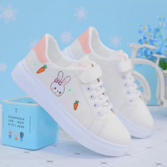 Vegan Leather Cartoon Bunny Shoes Euro Size Sneakers