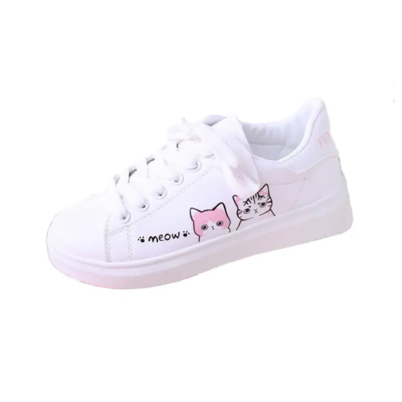 Vegan Leather Cat Sneakers Lovely PU in Euro Size