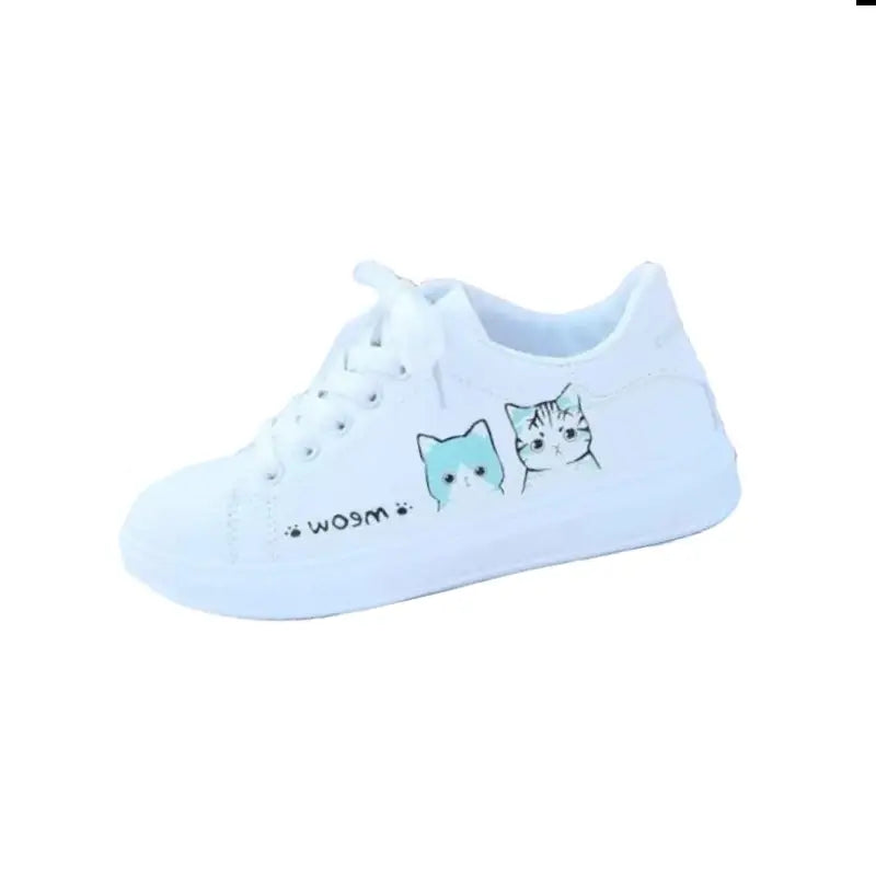 Vegan Leather Cat Sneakers Lovely PU in Euro Size