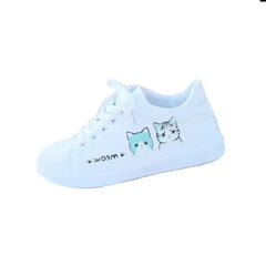 Vegan Leather Cat Sneakers Lovely PU in Euro Size