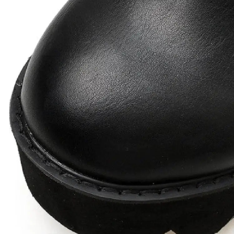 Vegan Leather Punk Metal Platform Shoes Euro Size