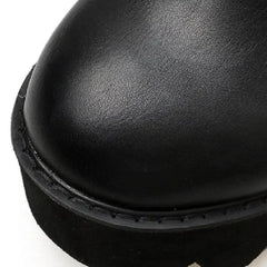 Vegan Leather Punk Metal Platform Shoes Euro Size