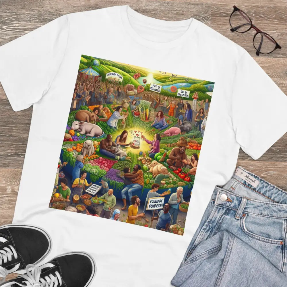 Vegan T-Shirt with Area Travel Bags Design