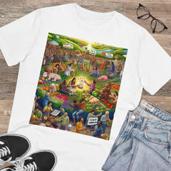 Vegan T-Shirt with Area Travel Bags Design
