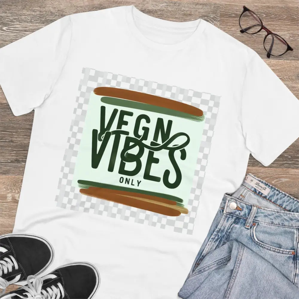 Vegan Vibes T Shirt with Casual Minimalist Logo