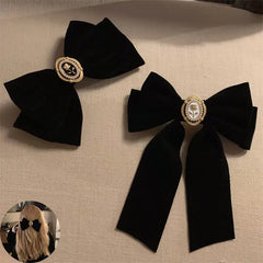Velvet Bow Hair Pins Elegant Style for Everyday Wear