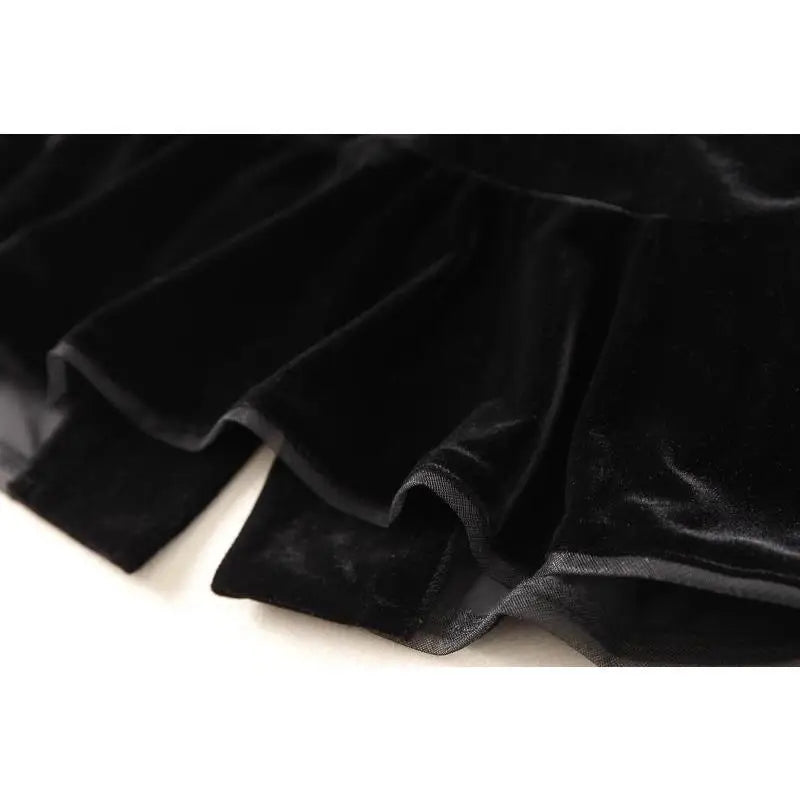 Velvet Loose Black Blazer and Pants - 2 Piece Set