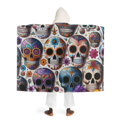 Vera Muertos - Sugar Skull Hooded Sherpa Blanket - One size