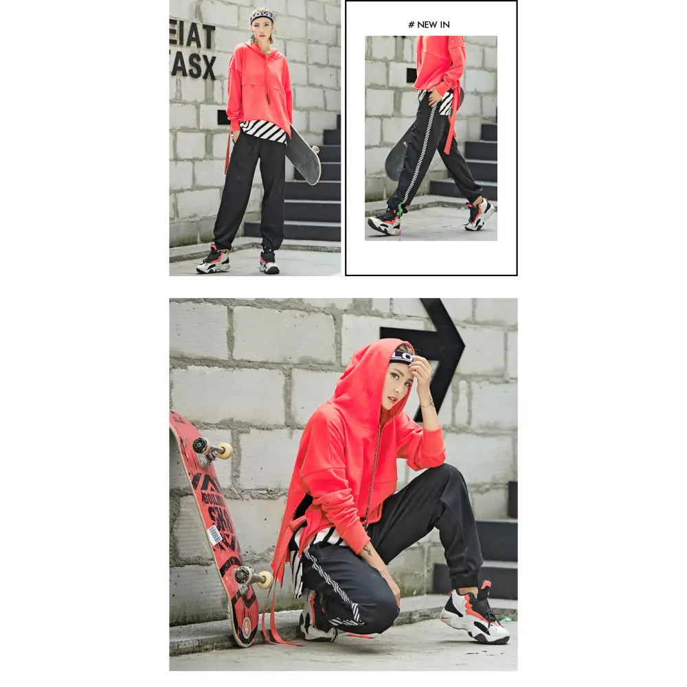 Vertical Stripe Skateboard Loose Pants