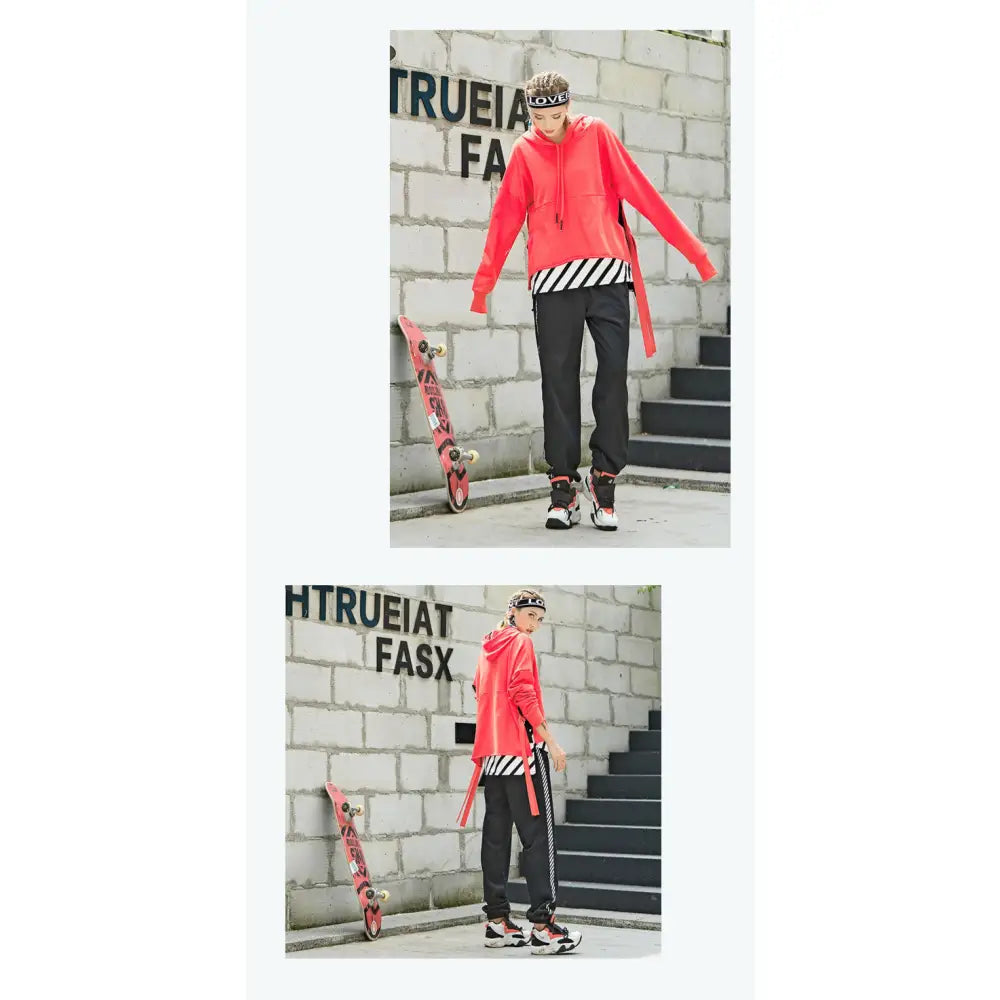 Vertical Stripe Skateboard Loose Pants