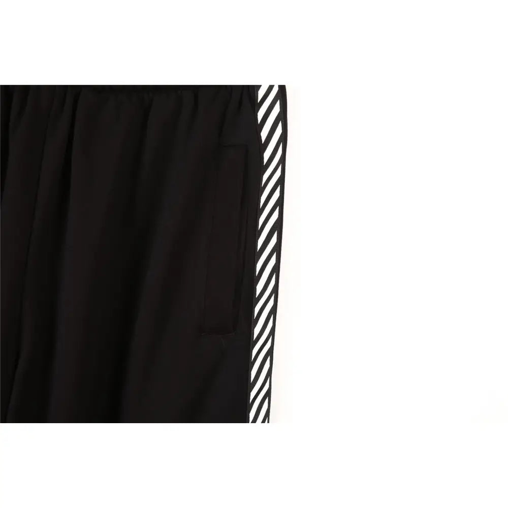Vertical Stripe Skateboard Loose Pants - Black / One size