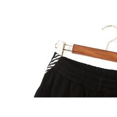 Vertical Stripe Skateboard Loose Pants - Black / One size