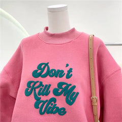 Vibe Oversized Sweatshirt Women Casual Loose Pullover
