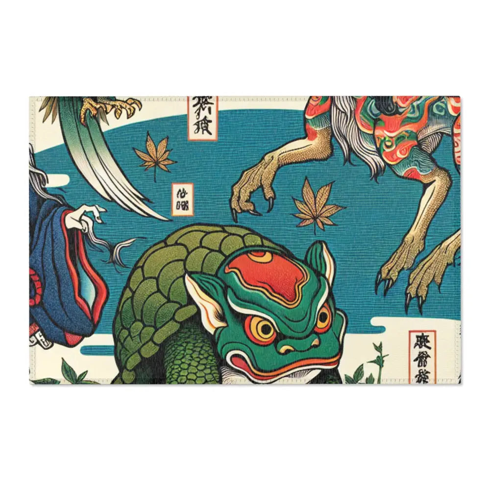 Vibrant Ukiyo-e Style Captivating Area Rug with Japanese