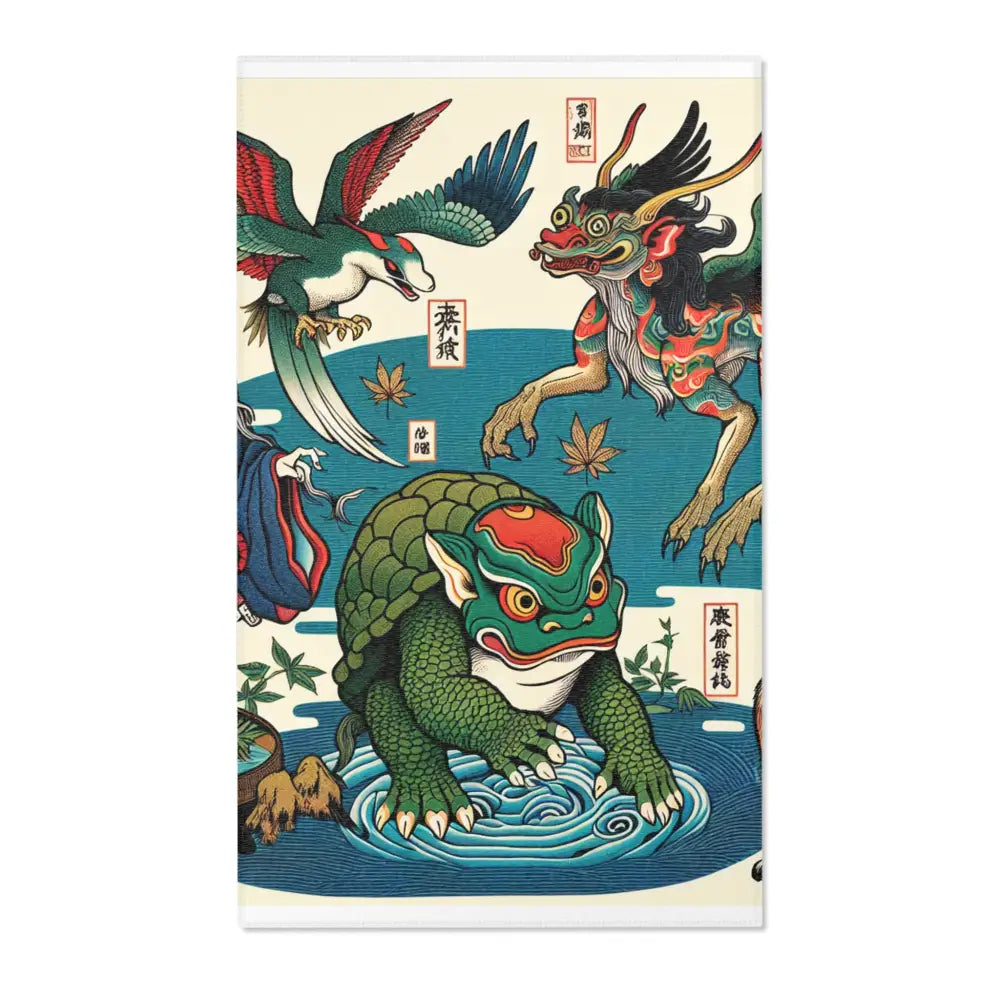 Vibrant Ukiyo-e Style Captivating Area Rug with Japanese