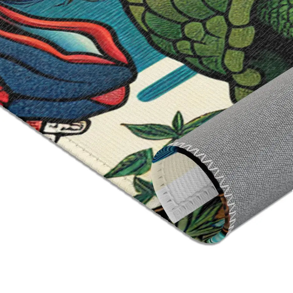 Vibrant Ukiyo-e Style Captivating Area Rug with Japanese