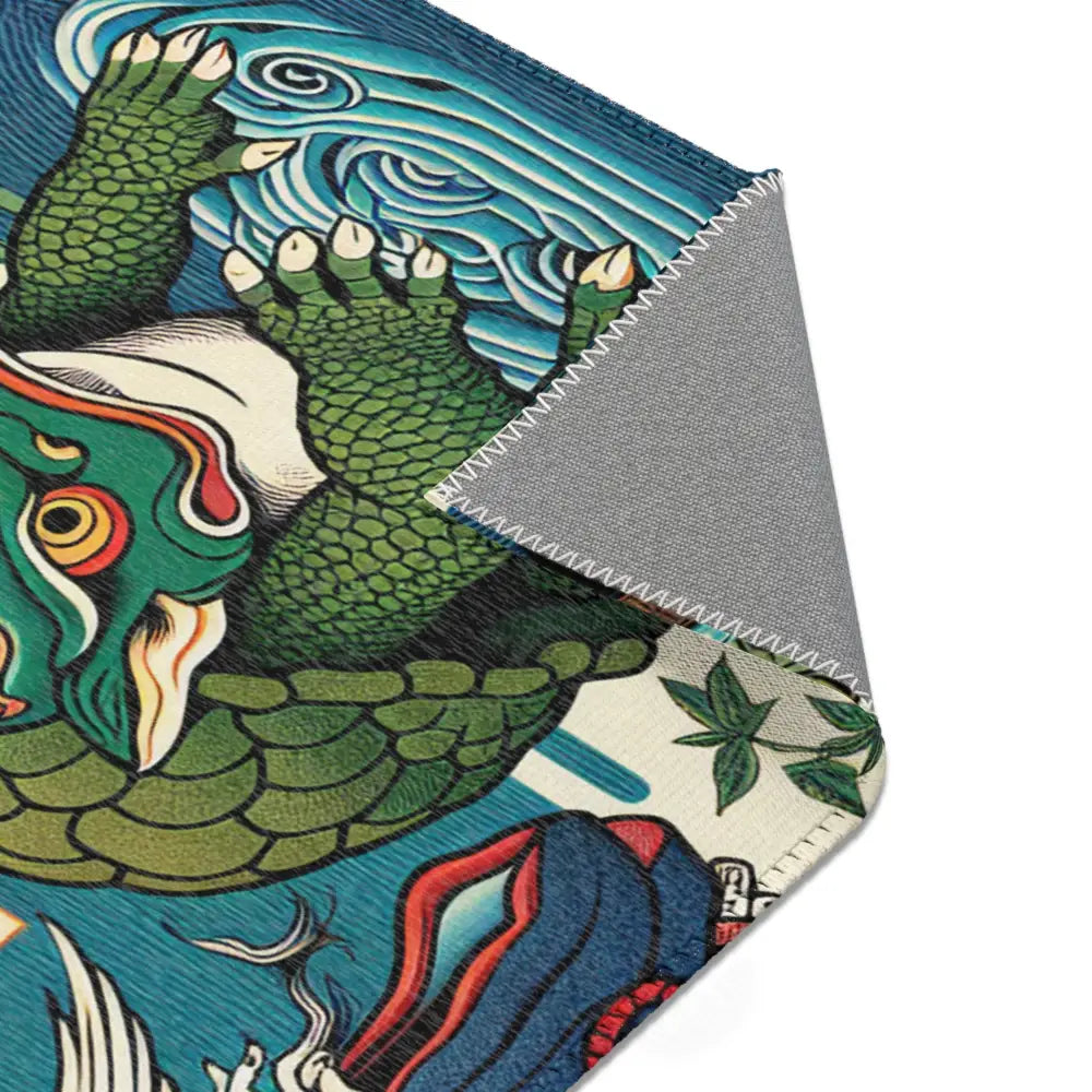 Vibrant Ukiyo-e Style Captivating Area Rug with Japanese