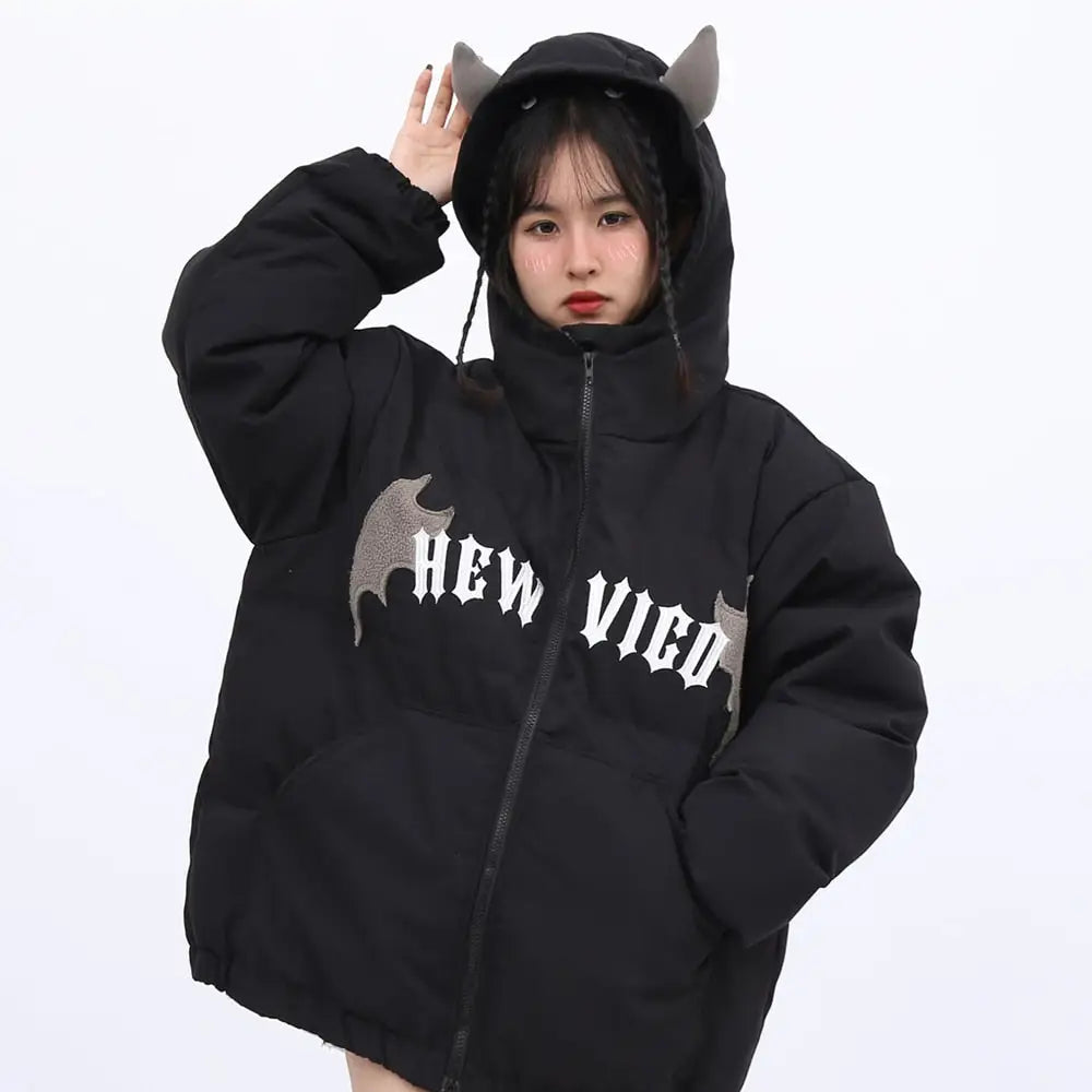 Vigo Horned Hooded Jacket for Men and Women Black / S