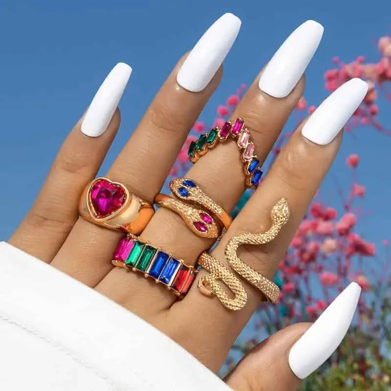 Vintage Adjustable Finger Ring Set for Everyday Wear