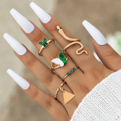 Vintage Adjustable Finger Ring Set for Everyday Wear