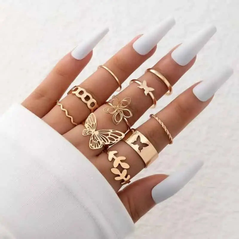 Vintage Adjustable Finger Ring Set for Everyday Wear