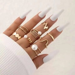 Vintage Adjustable Finger Ring Set for Everyday Wear
