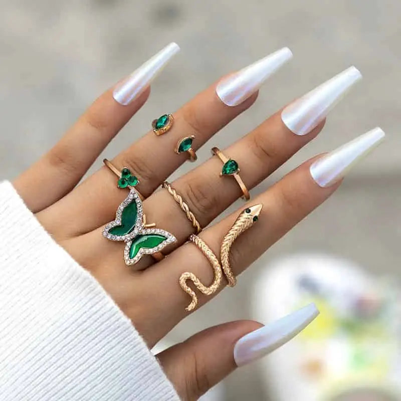 Vintage Adjustable Finger Ring Set for Everyday Wear