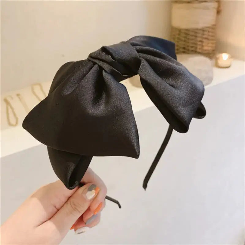 Vintage Bow Headband Classic Hair Accessory Black