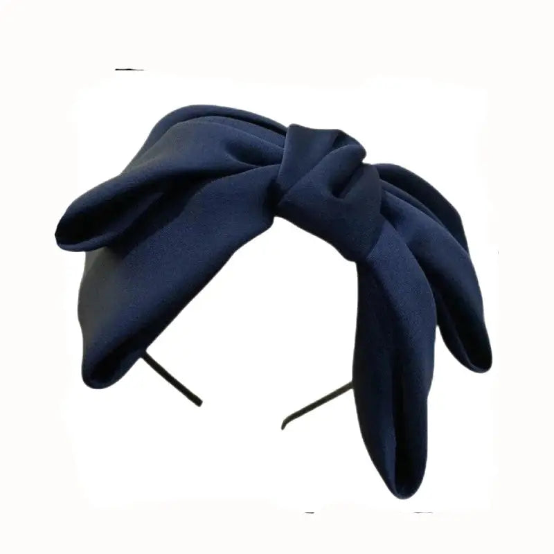 Vintage Bow Headband Classic Hair Accessory Navy