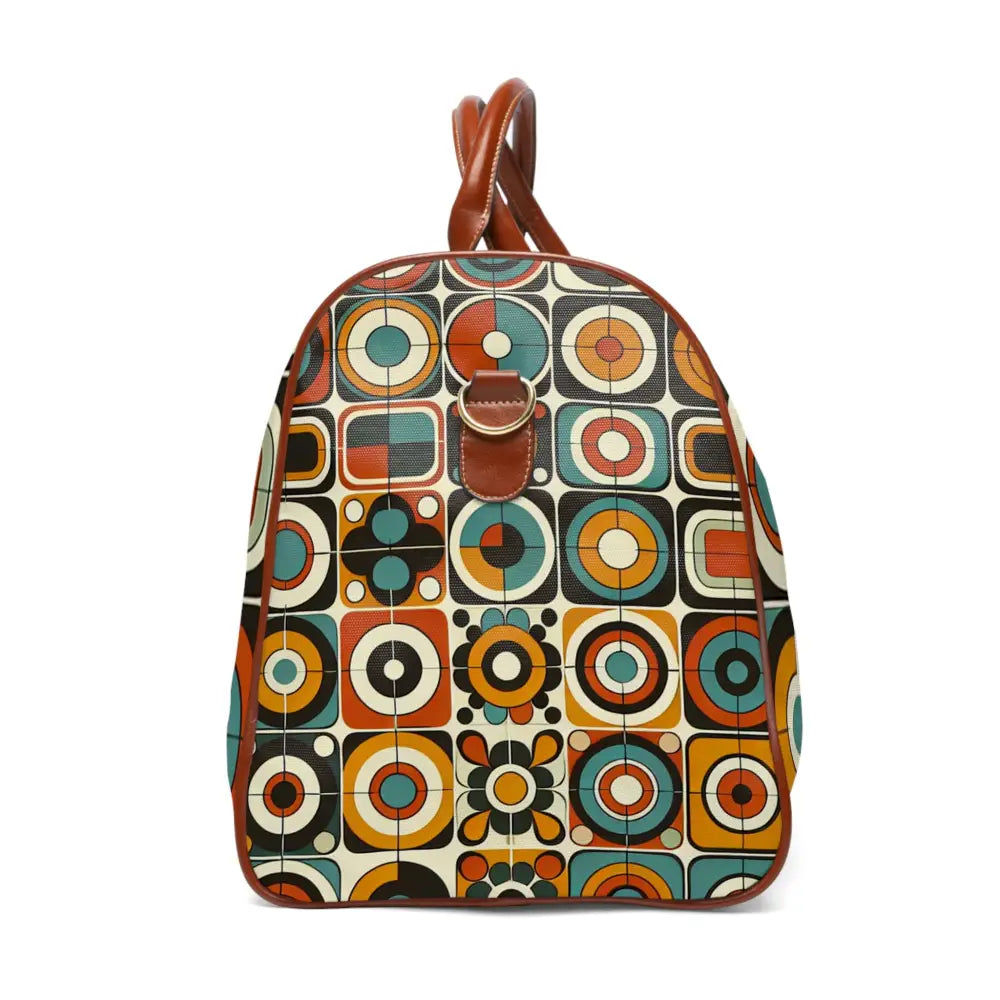 Vintage-Designed Area Travel Bags with Lively Geometric