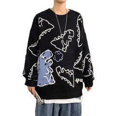 Vintage Dinosaur Cartoon Sweater