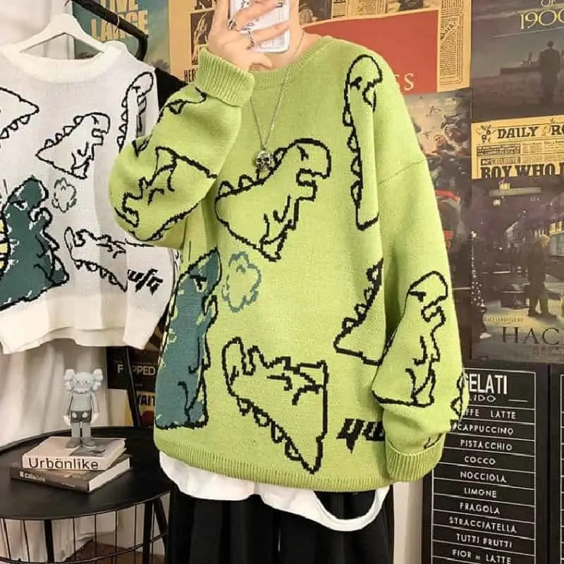 Vintage Dinosaur Cartoon Sweater