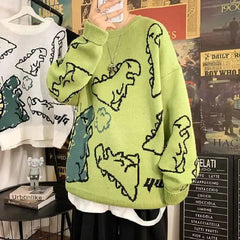 Vintage Dinosaur Cartoon Sweater