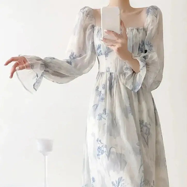 Vintage Elegant Floral Midi Dress - UrbanWearOutsiders Vintage Elegant Floral Midi Dress - UrbanWearOutsiders
