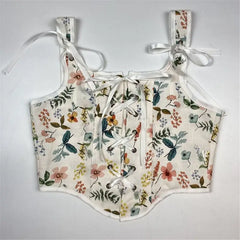 Vintage Floral Print Corset