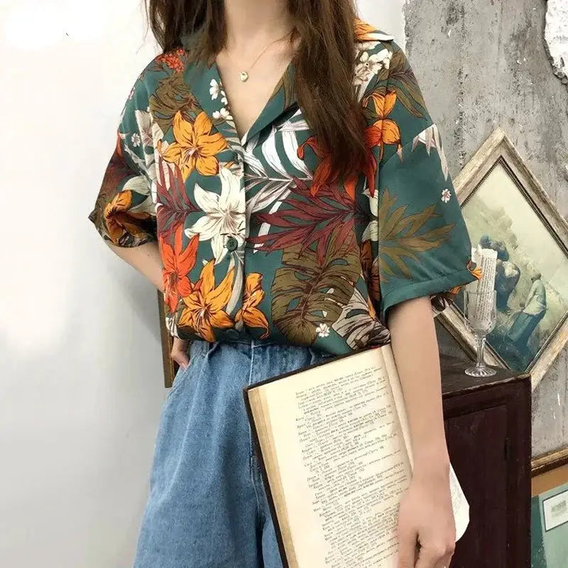 Vintage Floral Print Shirt - Shirts